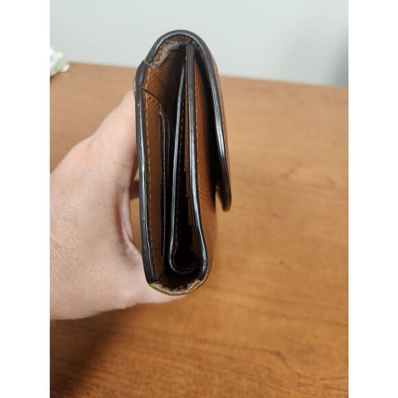 Coach BROWN Camel color Authentic Coach wallet F52715 AND CHECKBOOK COVER - Picture 5 of 16